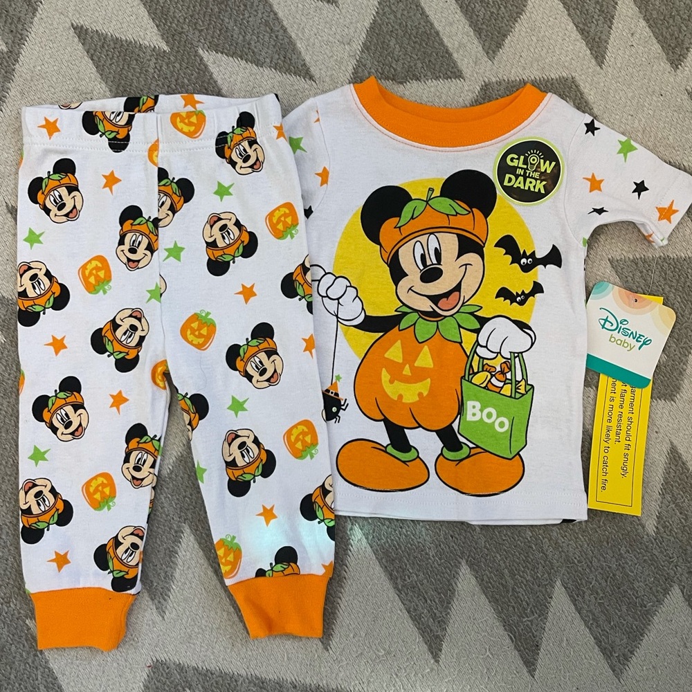 Glow in the dark Mickey Halloween pajamas